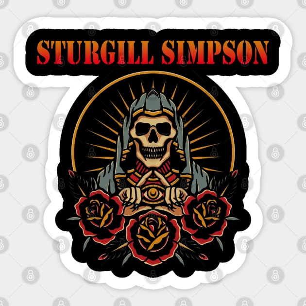 skull triangle sturgill simpson Sticker by Art by neschtoons